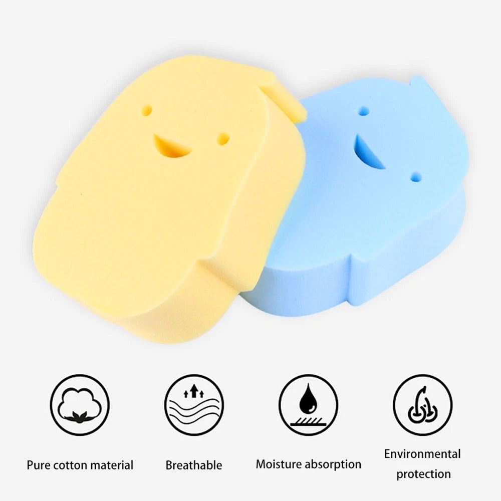 2 Pcs PVA Infant Shower Sponge Baby Bath Rubbing Scrubber Body Bath Brush