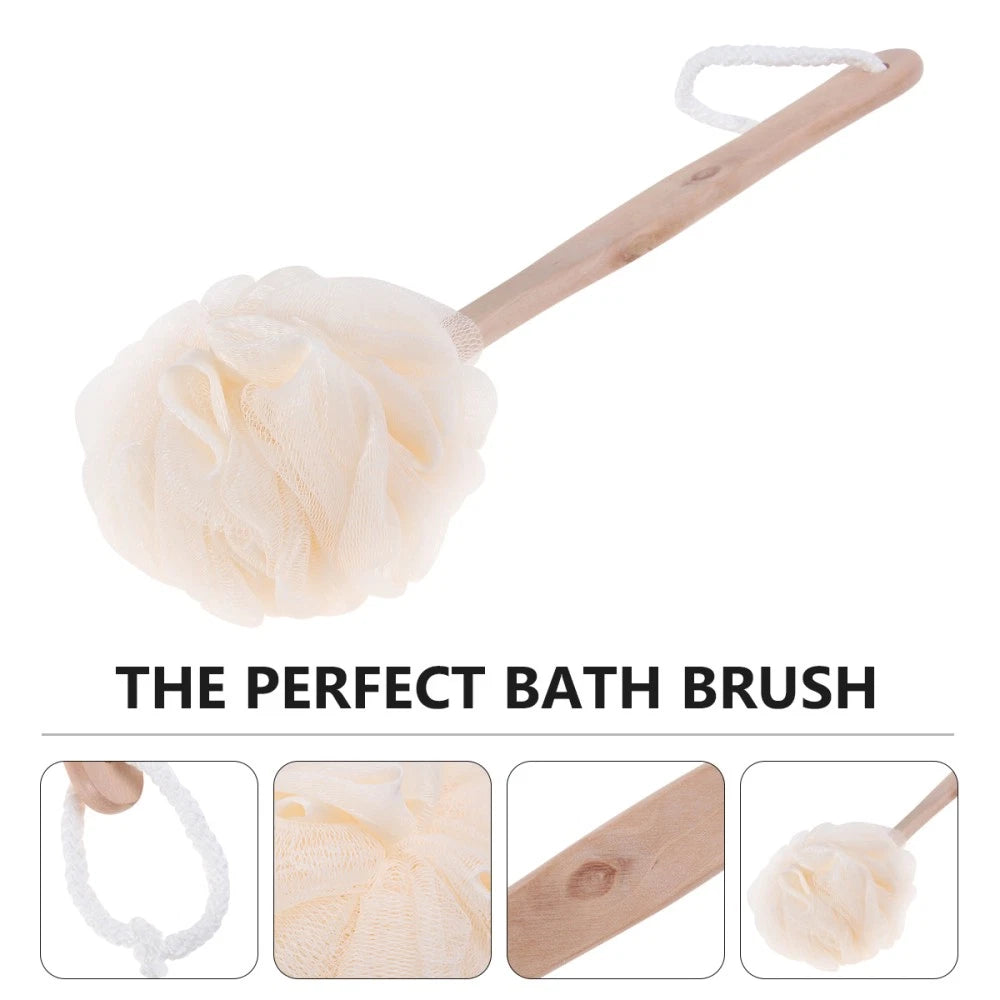 Long Handle Back Brush Exfoliating Sponge Scrubber for Bathing and Showering