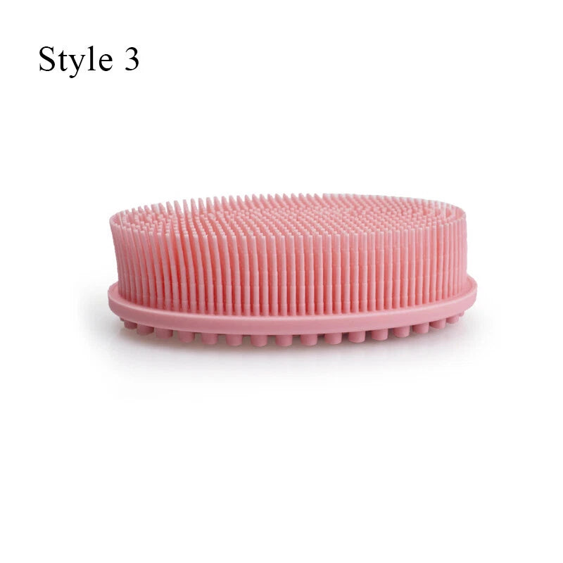 Bath Brush Scalp Massager Silicone Bristles Body Scrubber Washing Comb Bath Tool