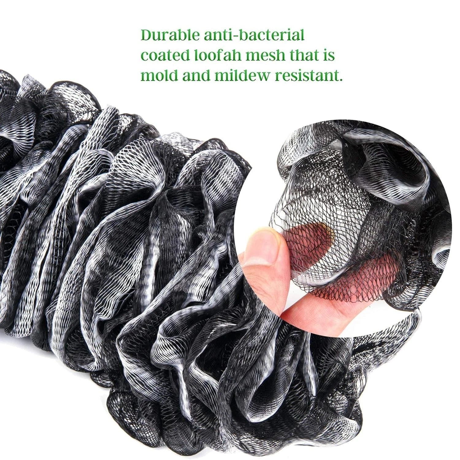 Dual-Pack Long Handle Back Scrubber - Soft Nylon Mesh Bath Brush for Men & Women