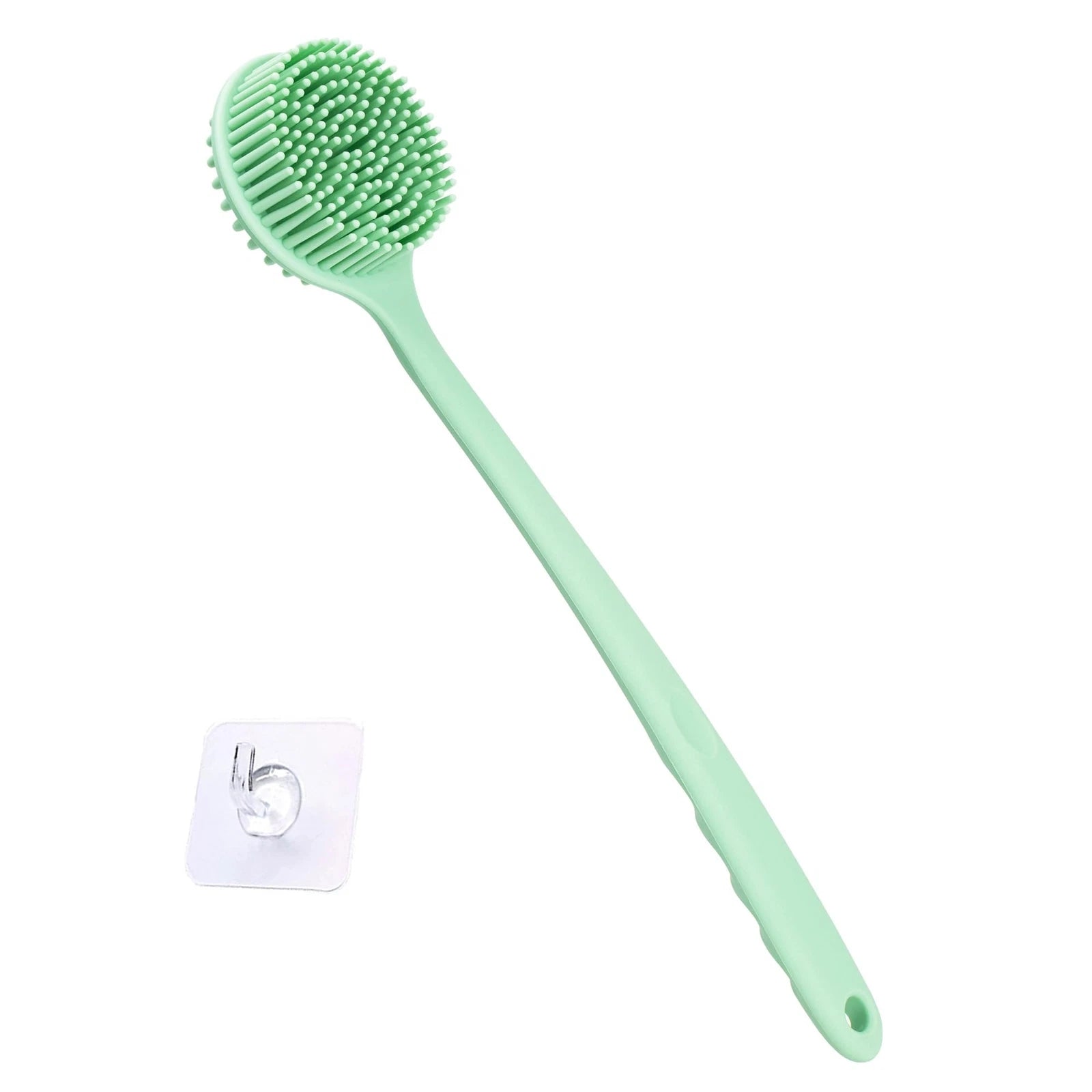 Silicone Back Scrubber Long Handle Soft Bristles Bath Brush With Massage Beads B