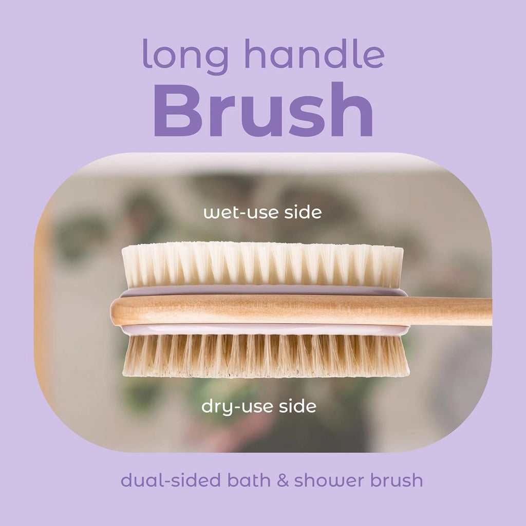 Mainbasics Back Scrubber for Shower – Long Handle Dual-Sided Brush for Body Wash