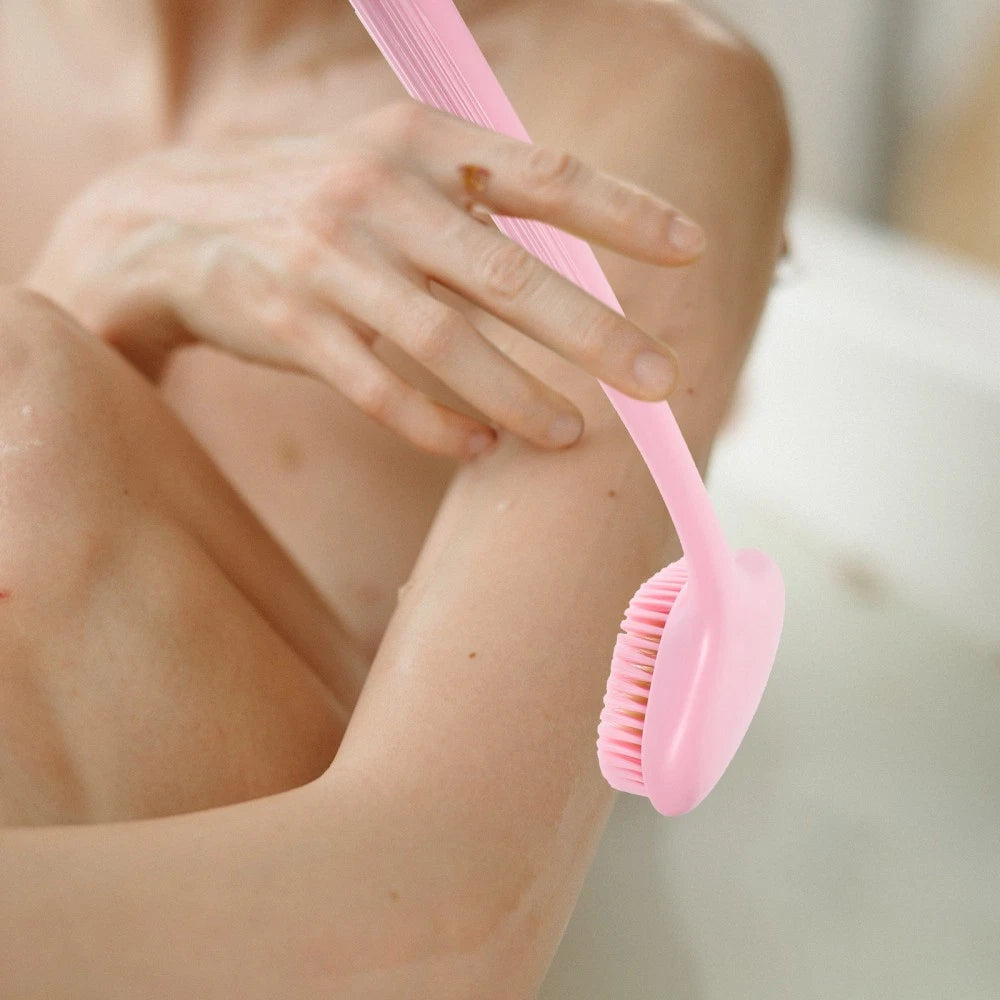 Back Exfoliating Brush Body Bath Brush Portable Back Scrubber Back Lotion