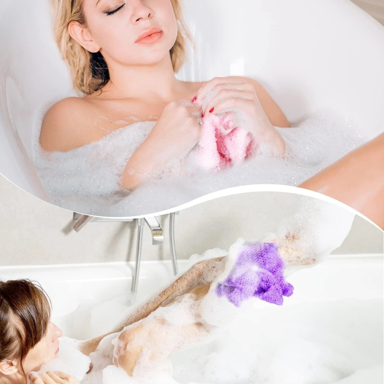 3 Pieces African Net Bath Sponge African Exfoliating African Scrubbing Long Net