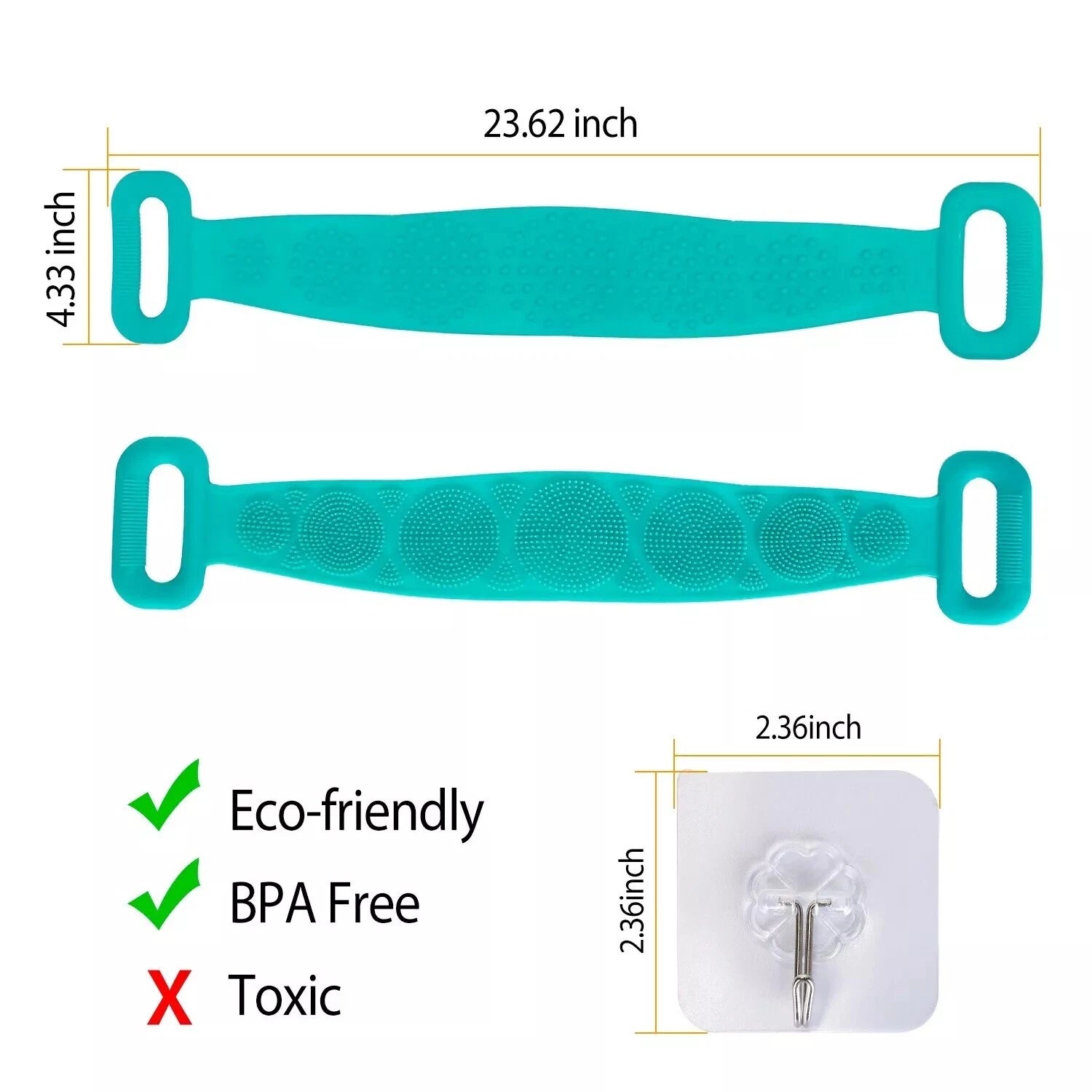 Silicone Back Scrubber Belt For Shower Exfoliating Foaming Body Wash Strap Brush