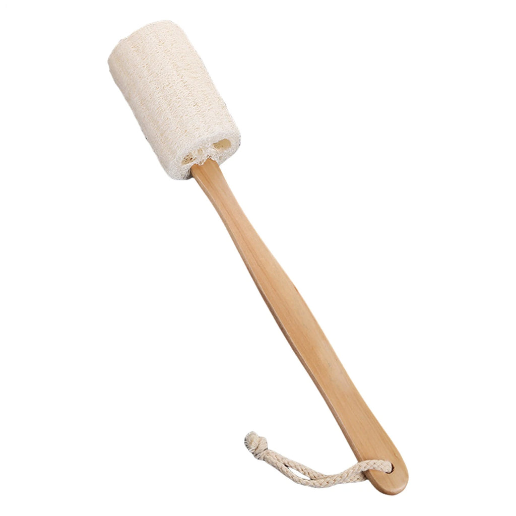 Exfoliating Loofah Brush Back Scrubber Bath Shower Body Massager Wooden Handle