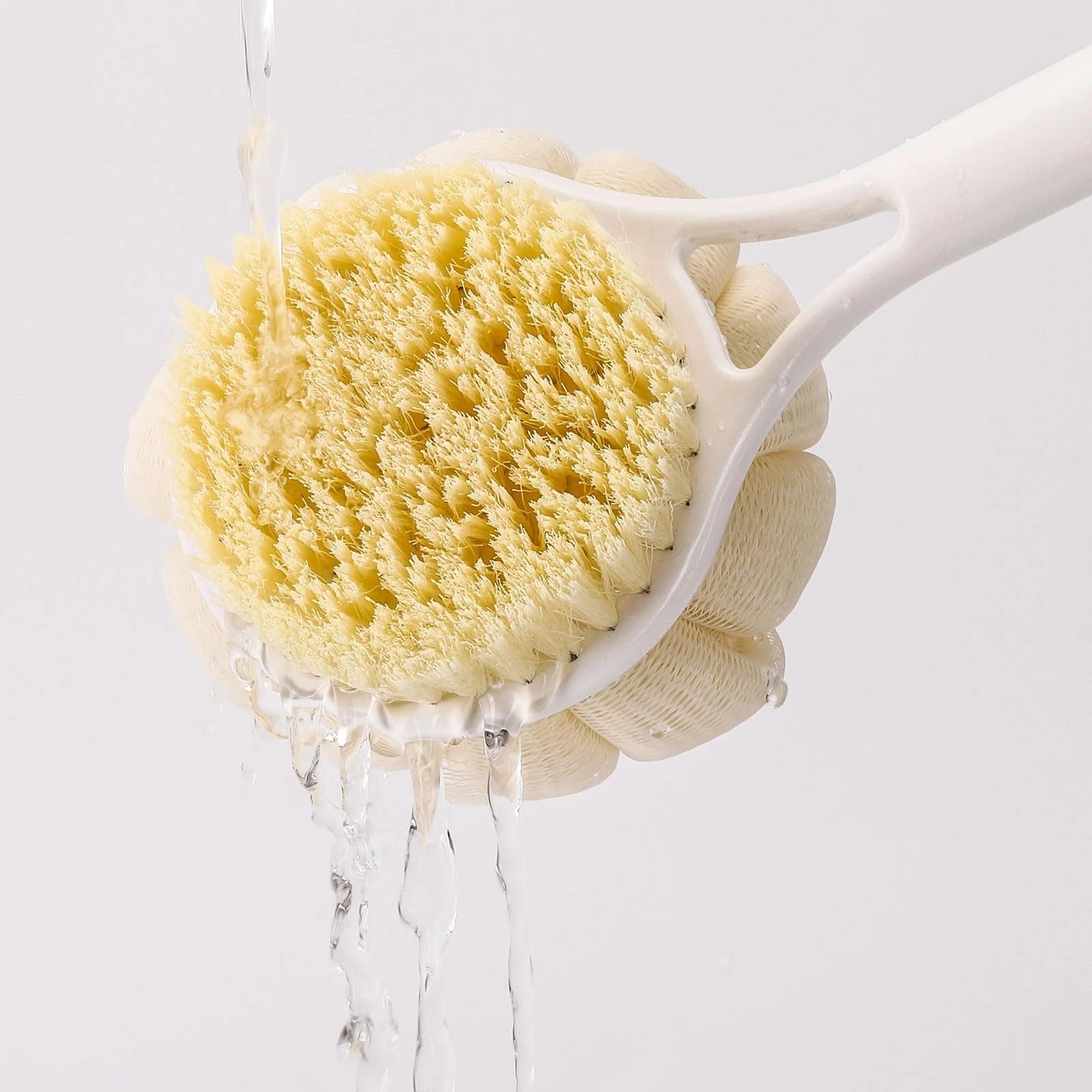 Bath Sponge Back Brush Long Handle For Shower 17 Inch Double Sided Exfoliating B