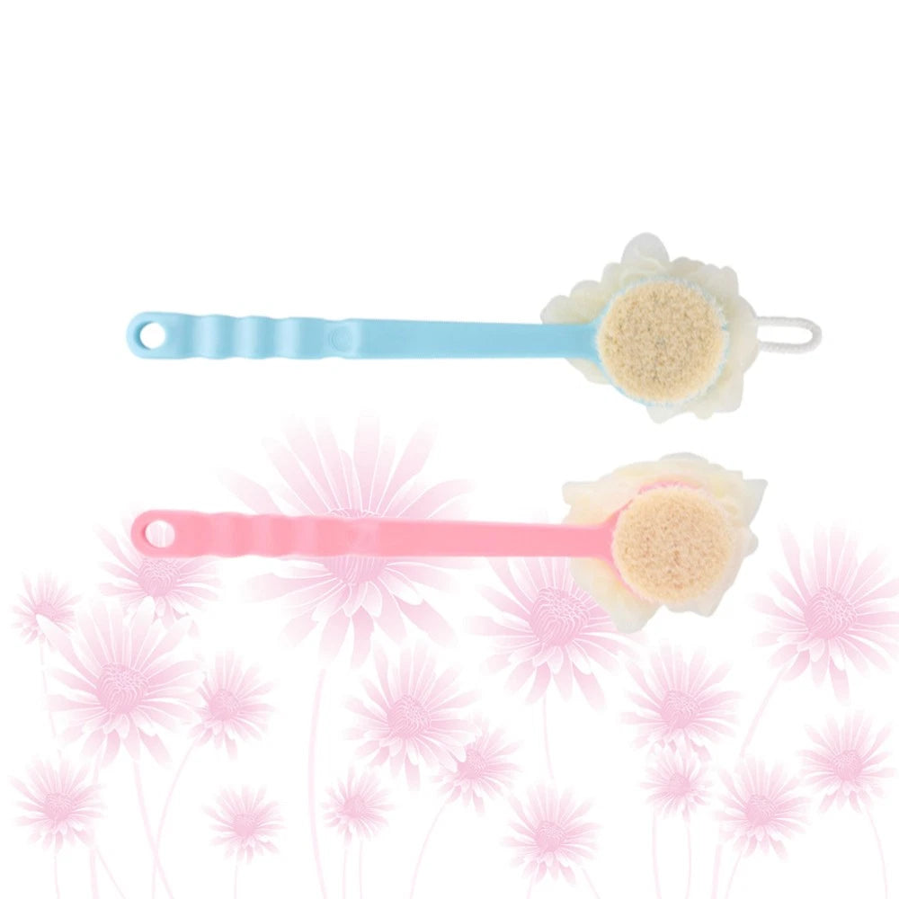 2 Pcs Back Rub Bath Brush Shower Exfoliator Scrubber Flower Bathing Accessories