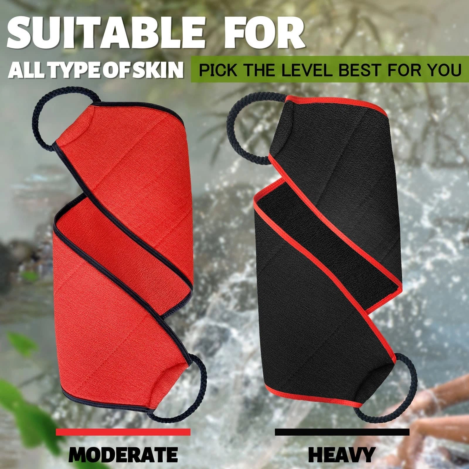 Exfoliating Body Scrubber with Handles Back Washer Back Scrubber for Shower B...