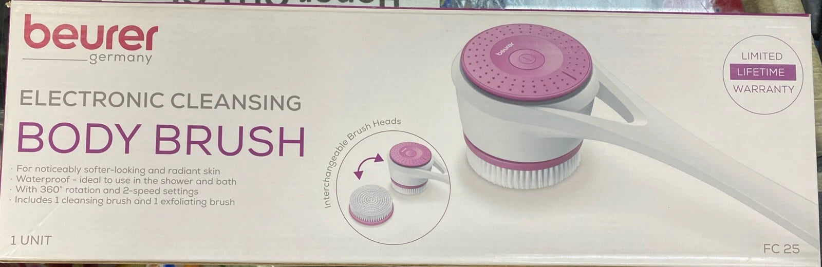BEURER Gentle Exfoliating Electric Body Brush - Batteries Included /New