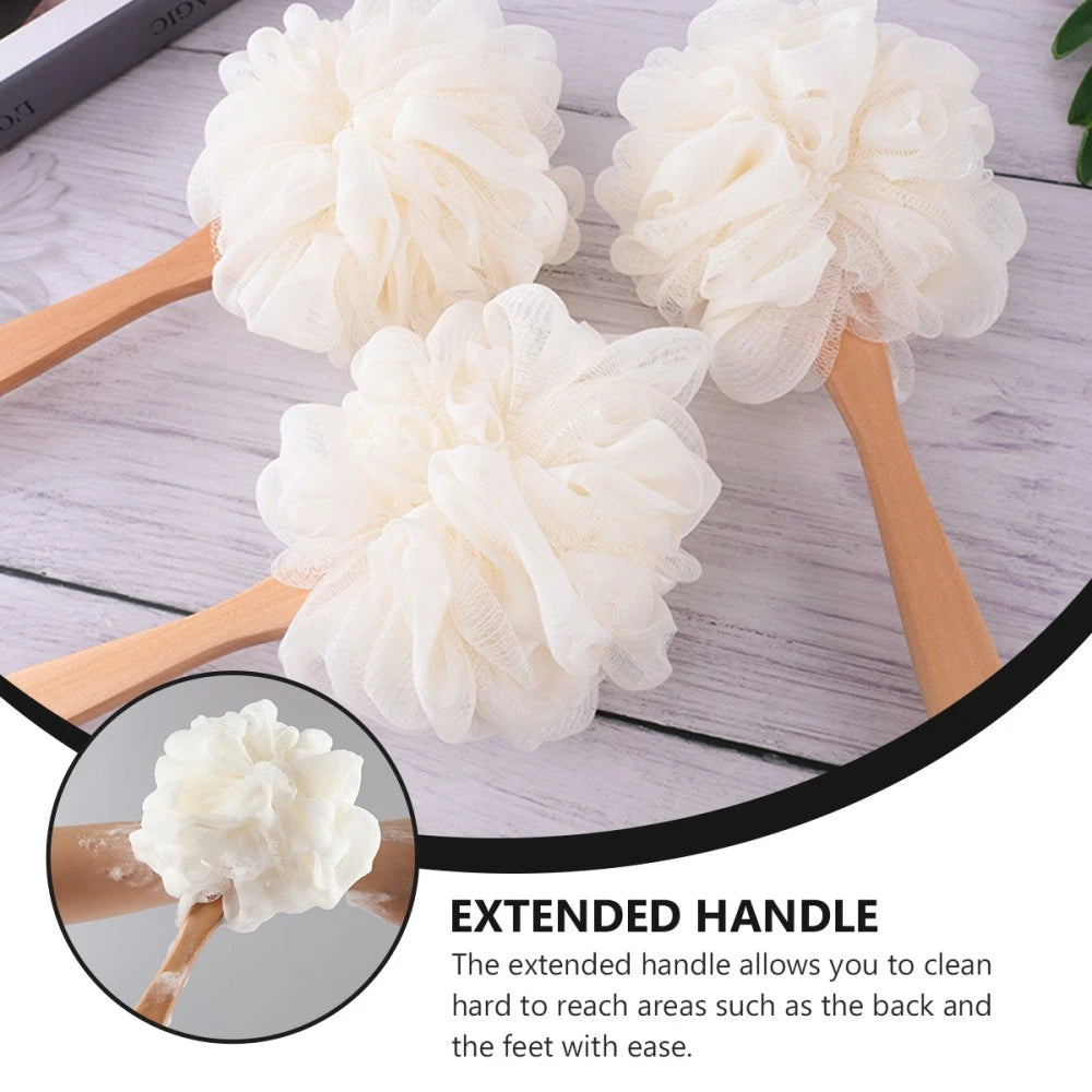 Long Handle Back Brush Exfoliating Sponge Scrubber for Bathing and Showering