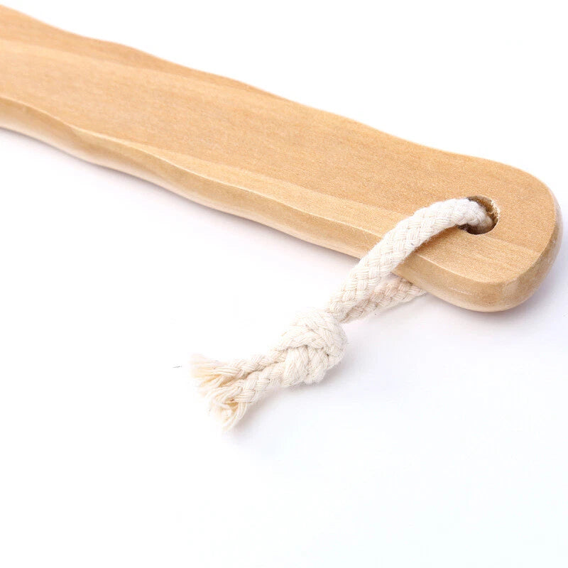 Natural wood bath brush with bristles