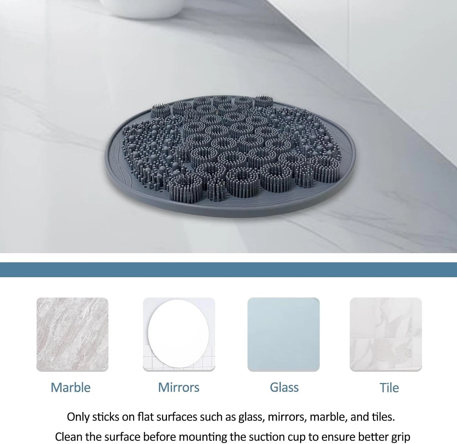 Foot Scrubber Mat Shower Silicone Back Body Exfoliator Massager Washer Non Slip