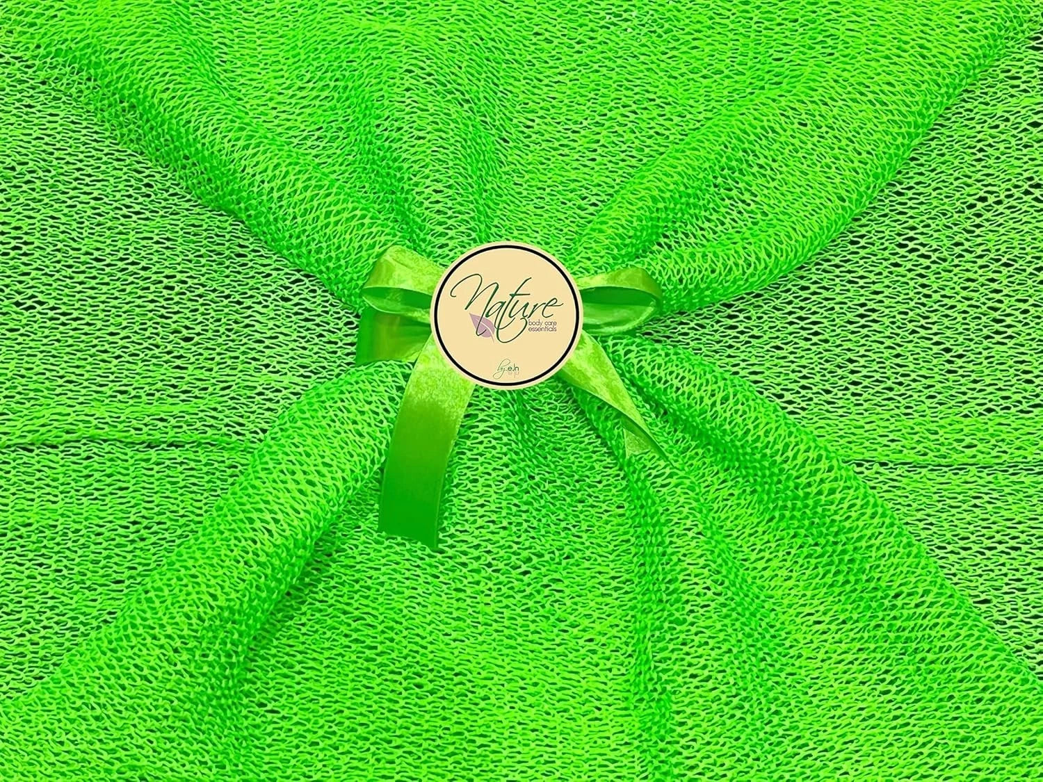 Ghana N1 Exfoliating Net Bath Sponge - 49" Ultra-Porous Chartreuse Green