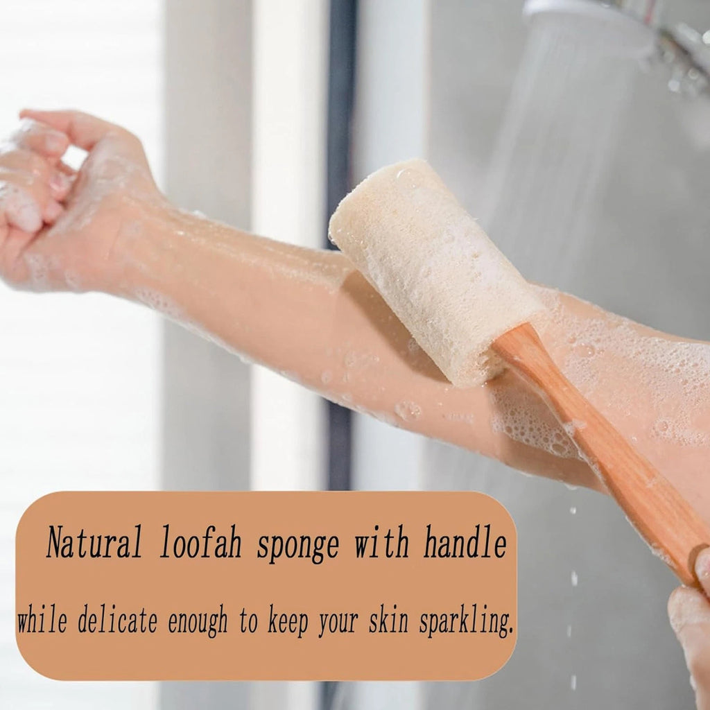 Exfoliating Loofah Brush Back Scrubber Bath Shower Body Massager Wooden Handle