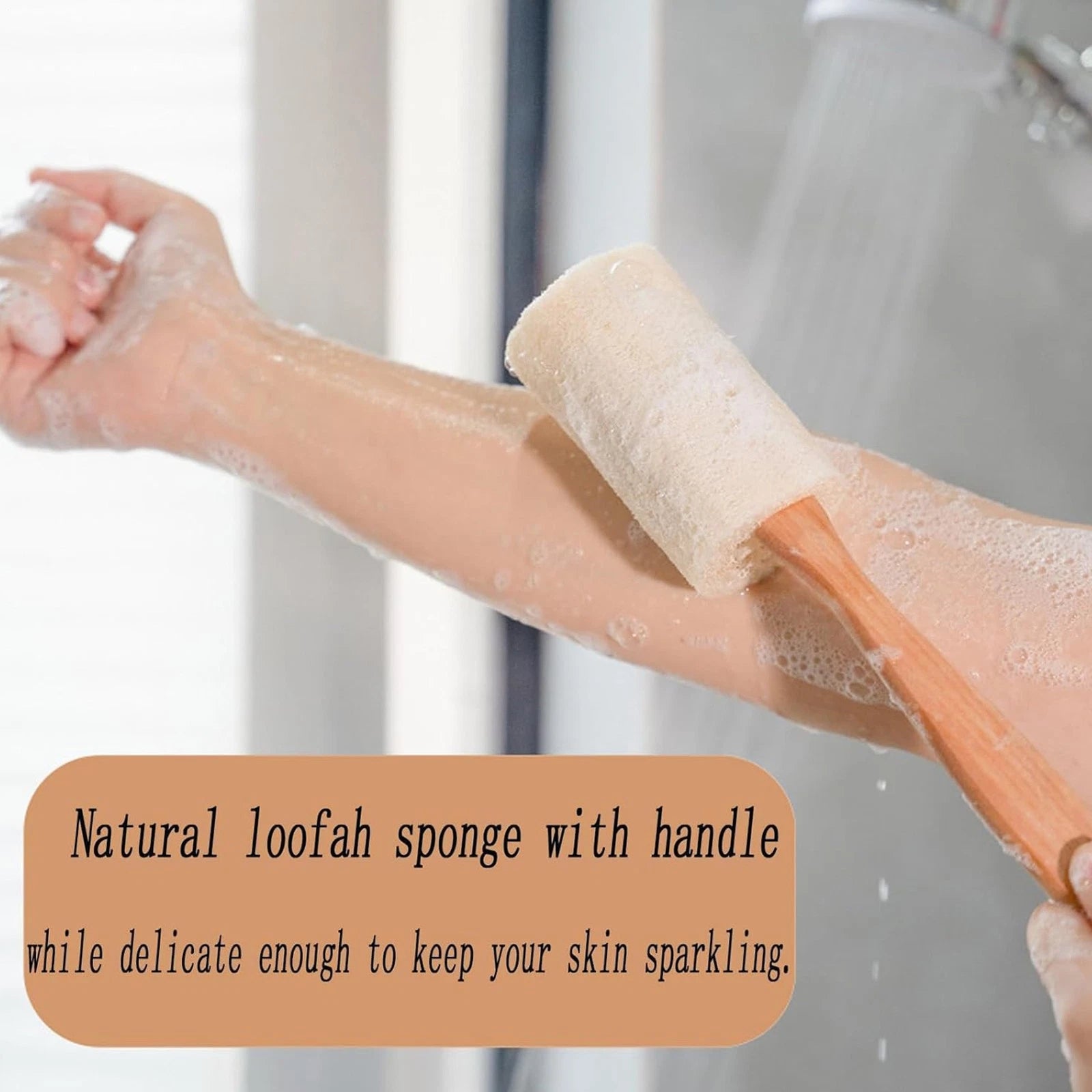 Exfoliating Loofah Brush Back Scrubber Bath Shower Body Massager Wooden Handle