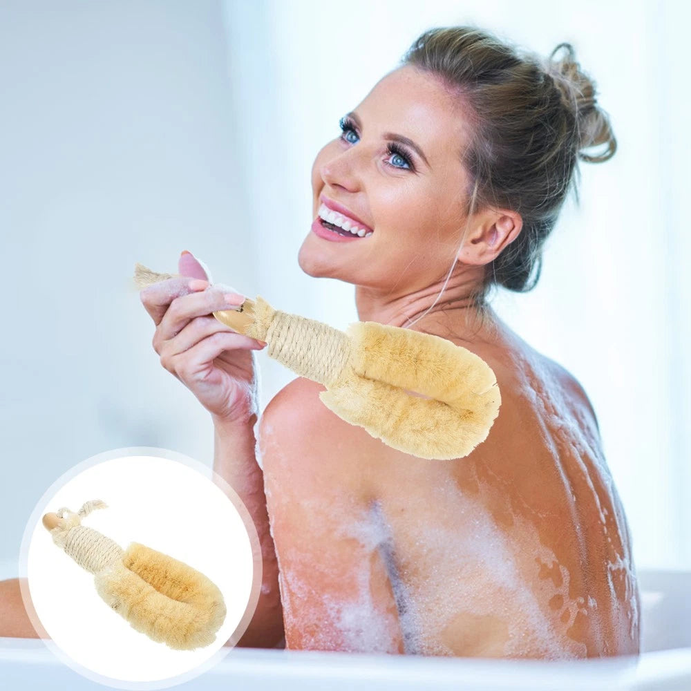 Sisal Shower Brush Body Exfoliator Scrubber Handheld Bath Back Scrubbing