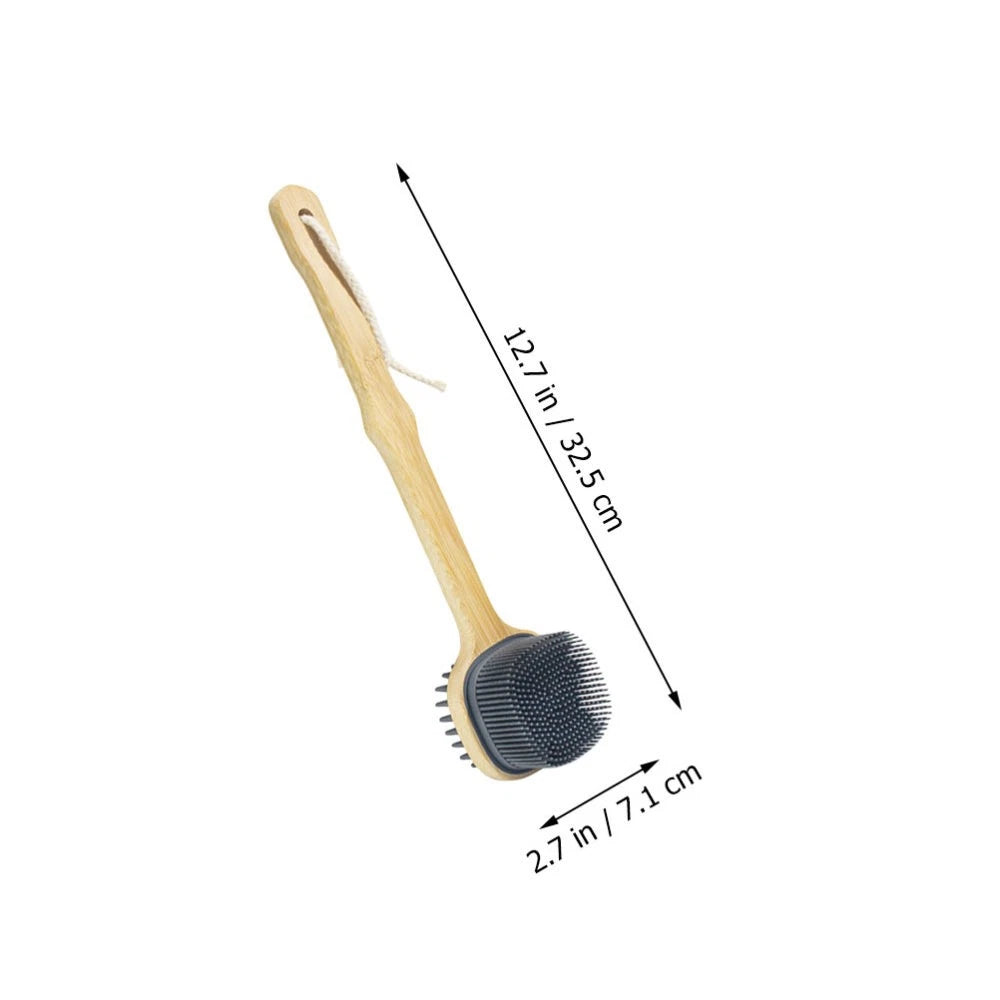 Bath Brush Man Miss Long Handle Silicone Scrubber Back for Shower