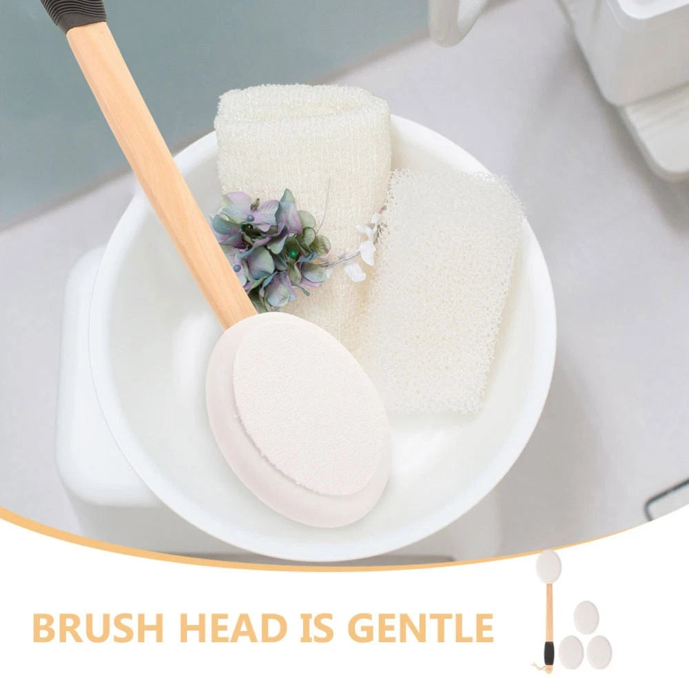 Anti-slip Bath Brush Set Baby Man Cream Applicator for Back Lotion Medicine