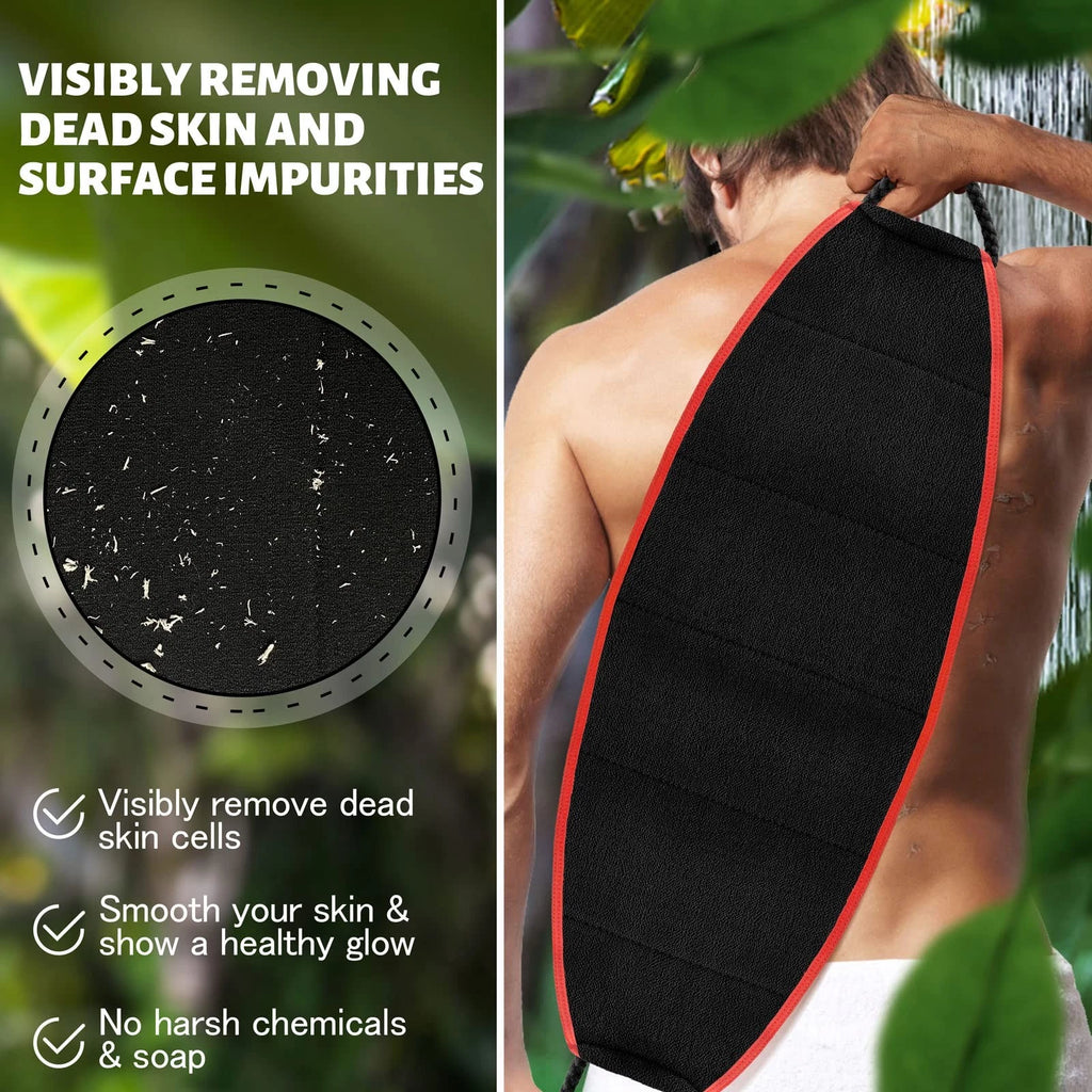 Exfoliating Body Scrubber with Handles Back Washer Back Scrubber for Shower B...