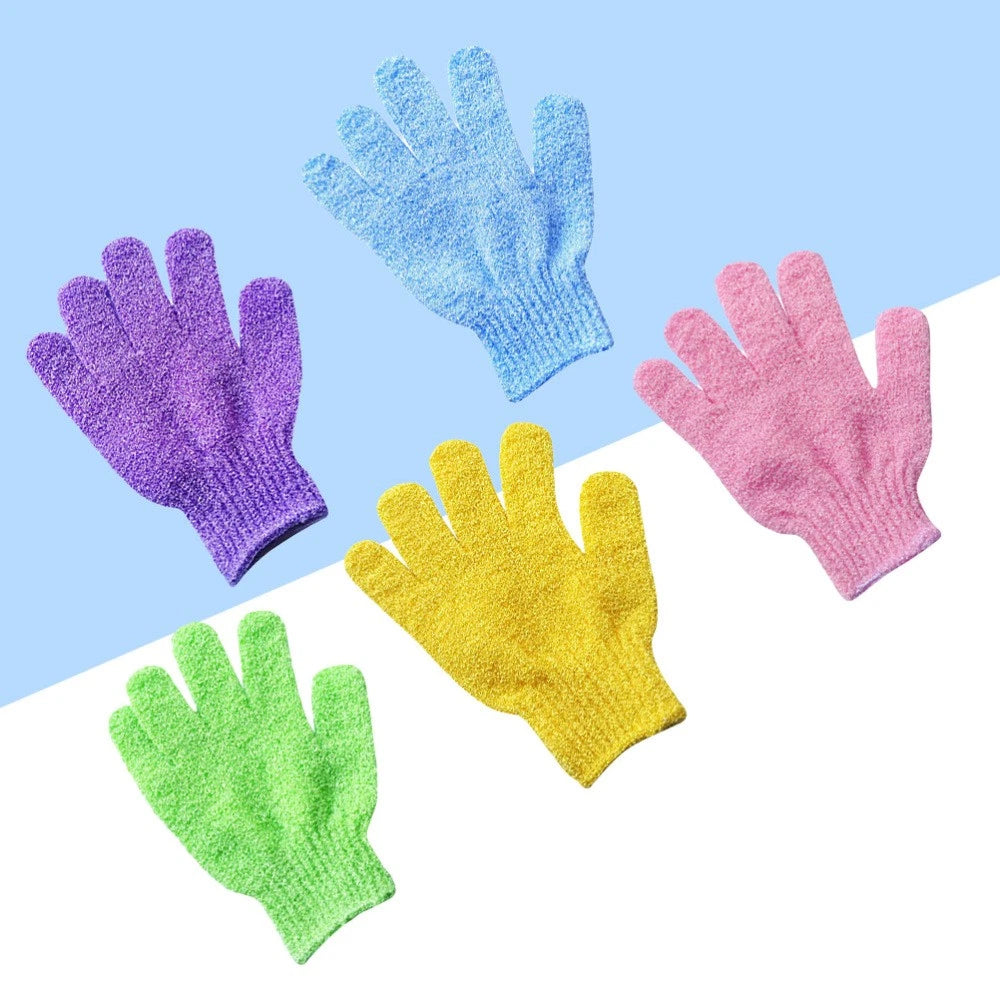 5 Pairs Bath Gloves Hand Body Scrubber Shower Exfoliating Mitten