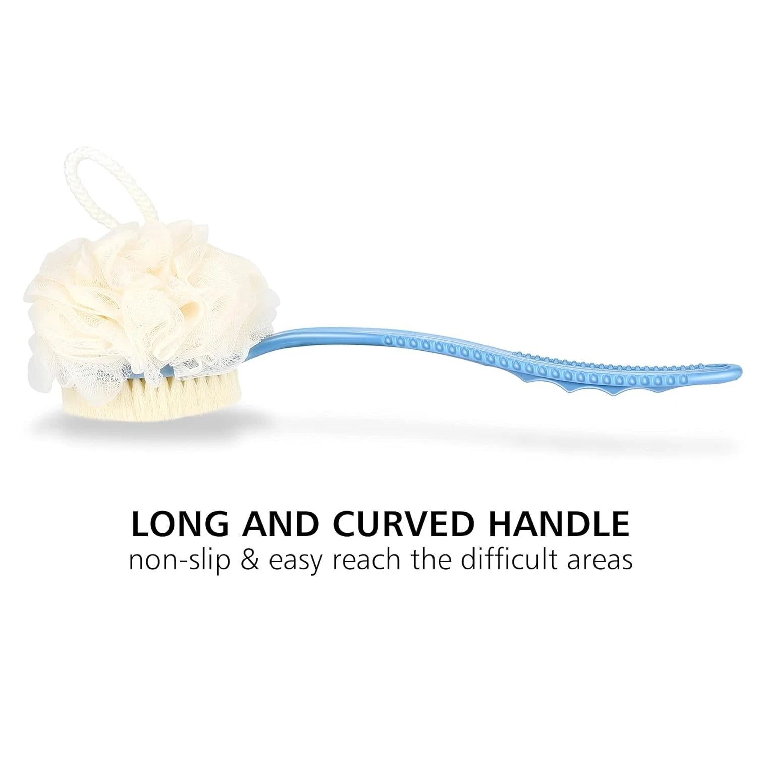 Luxurious Shower Body Brush: Dual Bristles & Loofah for Ultimate Exfoliation