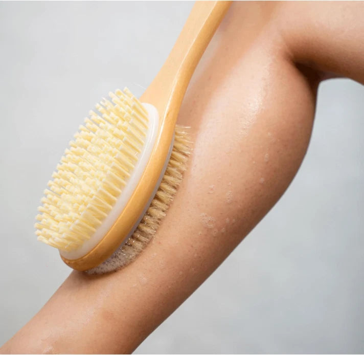 Body Back Bath Brush Shower Scrubber Soft Bristles Long Handle Double Sided
