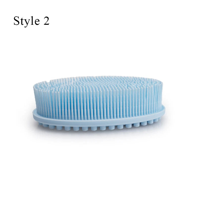Bath Brush Scalp Massager Silicone Bristles Body Scrubber Washing Comb Bath Tool