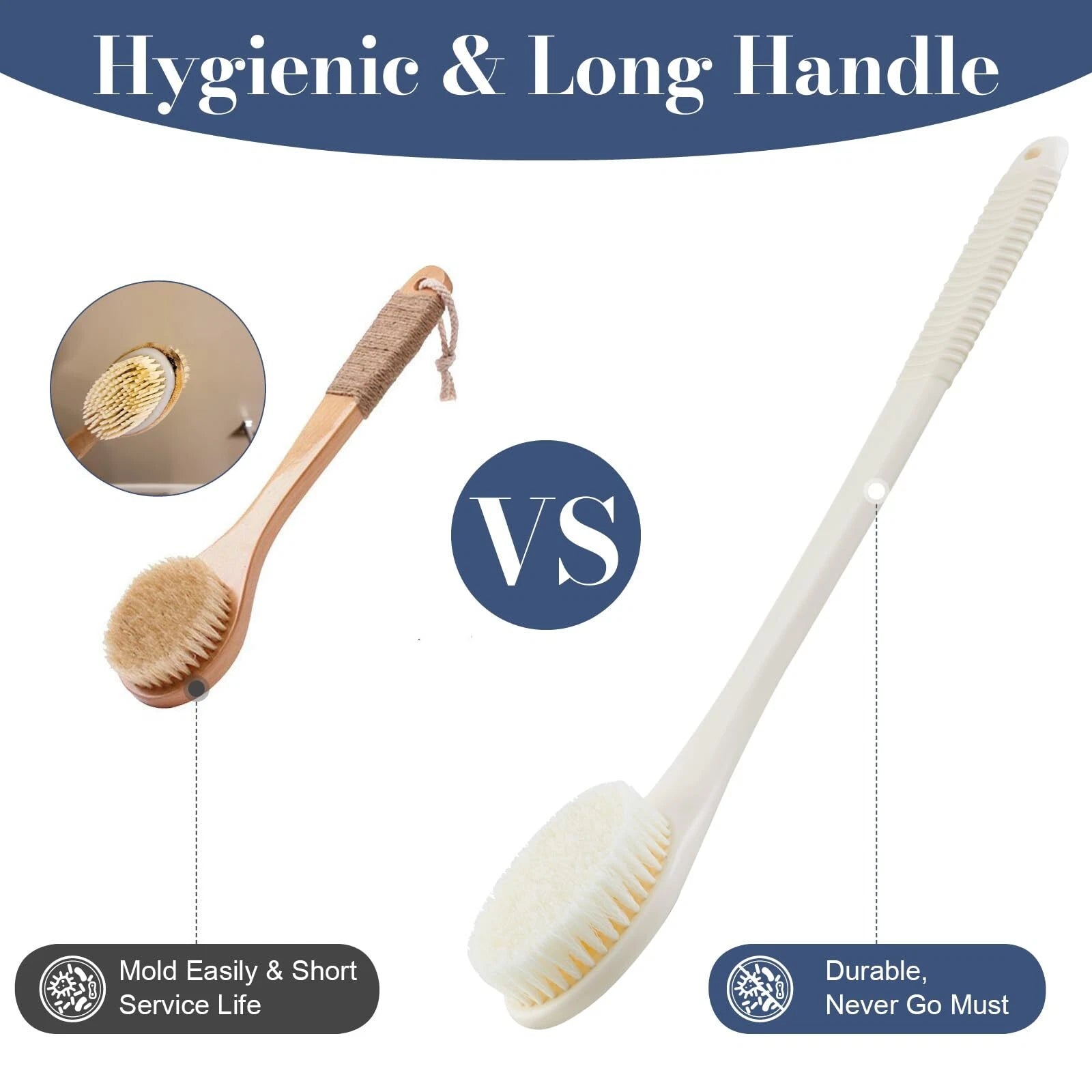 Back Scrubber For Shower Shower Body Brush For Cleaning With Long Handle For Sho