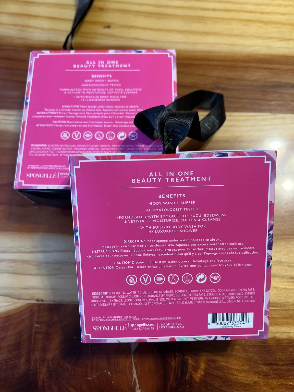 2 X Spongelle AWAKENING BLOOM Infused Buffer Flower Body Bath Sponge 3 Oz New
