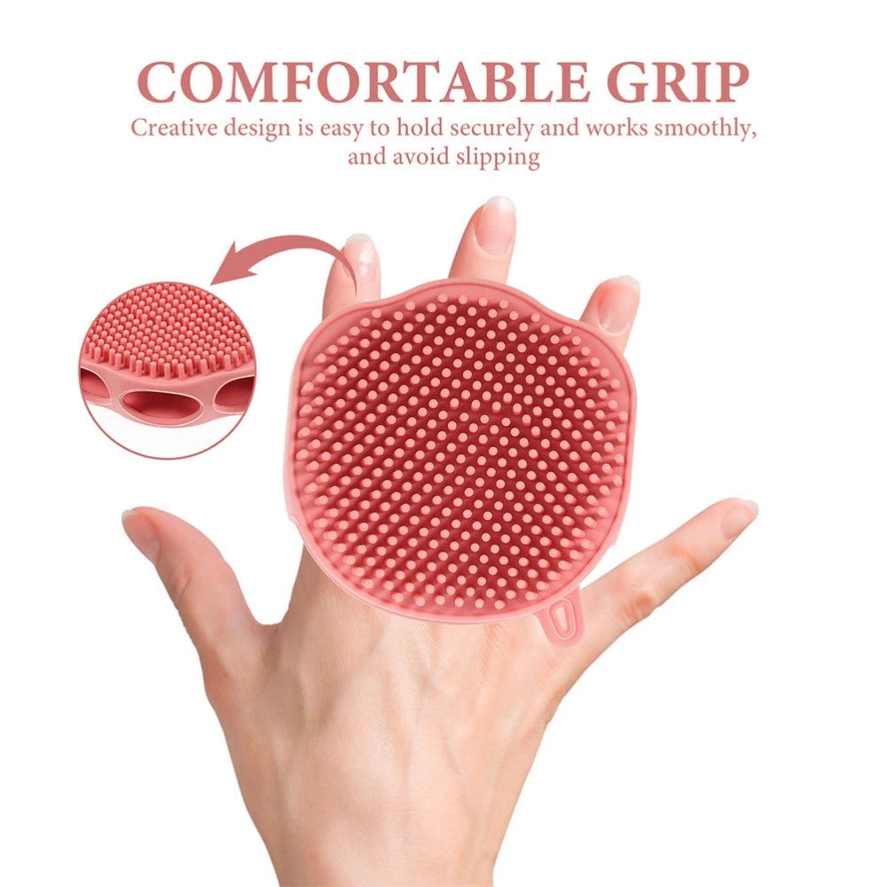 2 Pcs Shampoo Bath Brush Child Travel Body Scrub Shower Silicone