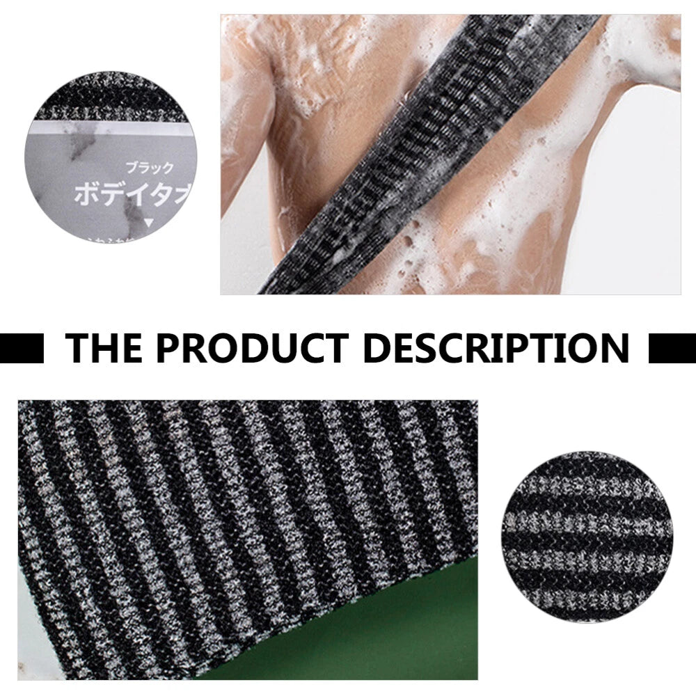 2 Pc Bath Towel Silicone Shower Brush Back Exfoliator Massage