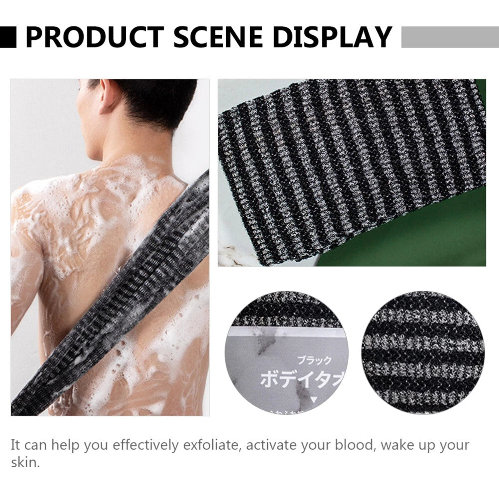 2 Pc Bath Towel Silicone Shower Brush Back Exfoliator Massage