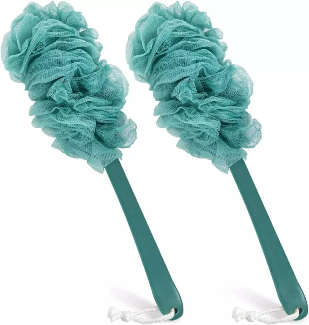 2Pack Back Scrubber for Shower,  Loofah on a Stick as Shower Brush Exfoliating