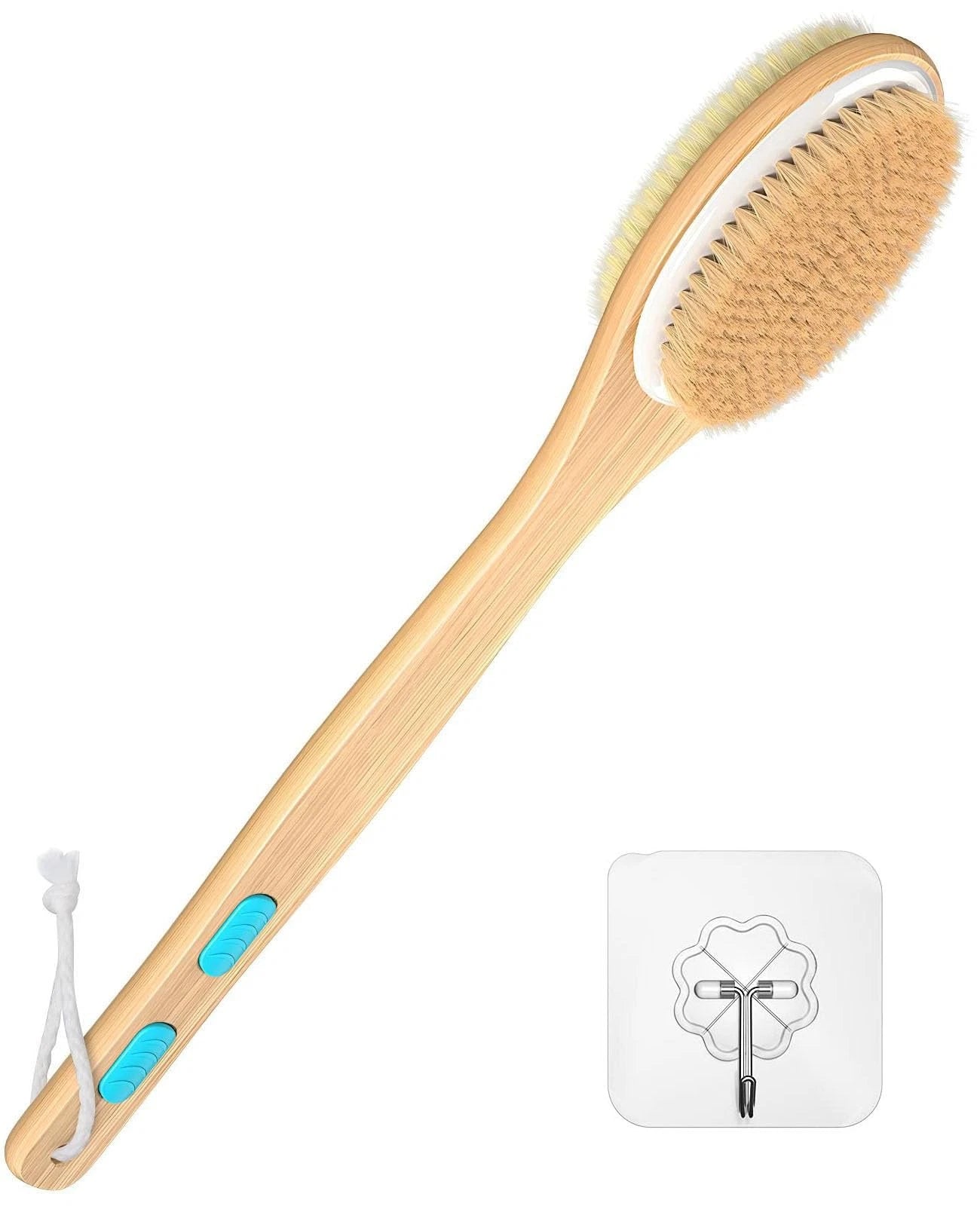ManLinKei Back Scrubber for Shower Long Handle Dual-Sided Shower Brush with S...