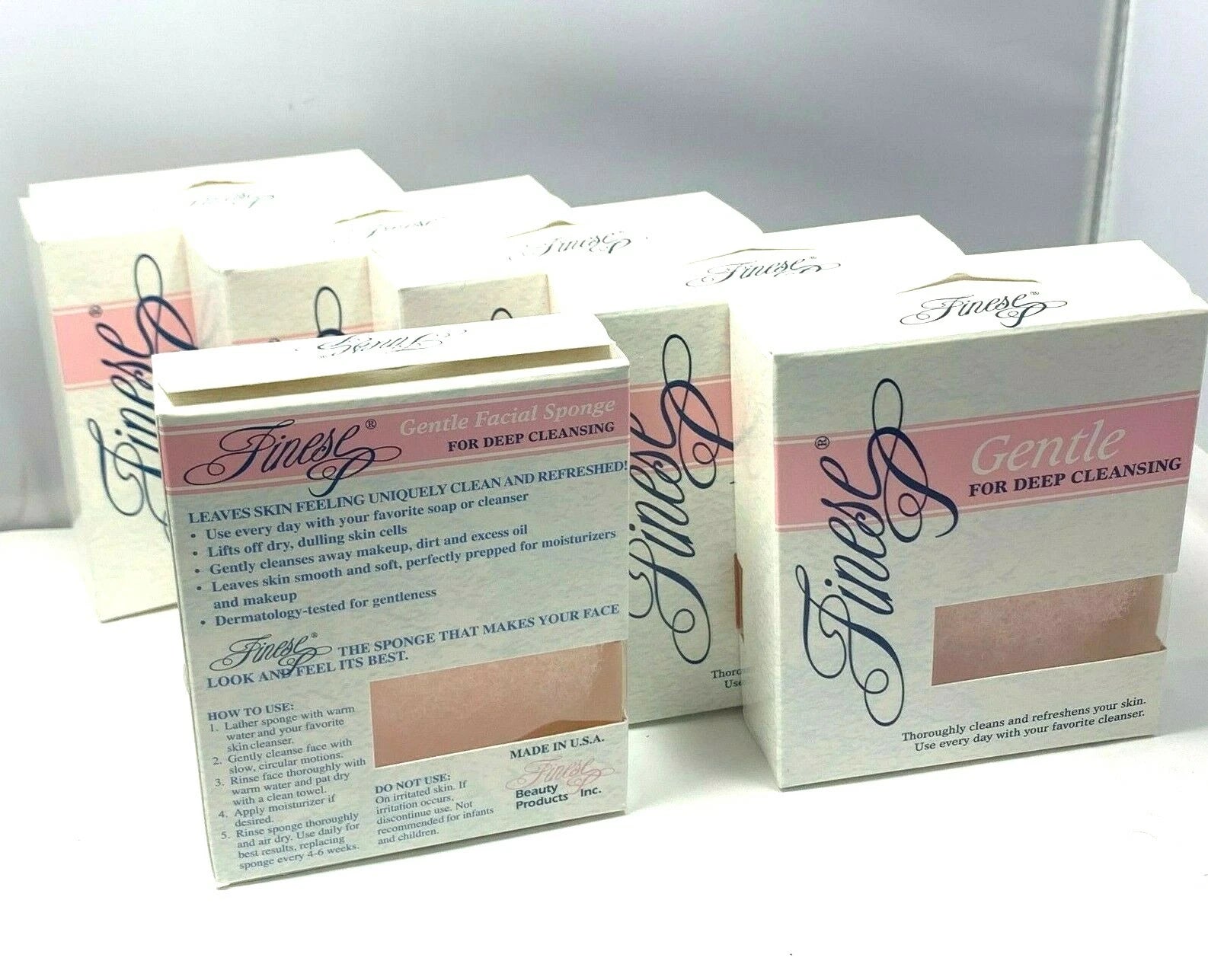 Finese Gentle Facial Sponge for Deep Cleansing *LOT OF 6* New In Box