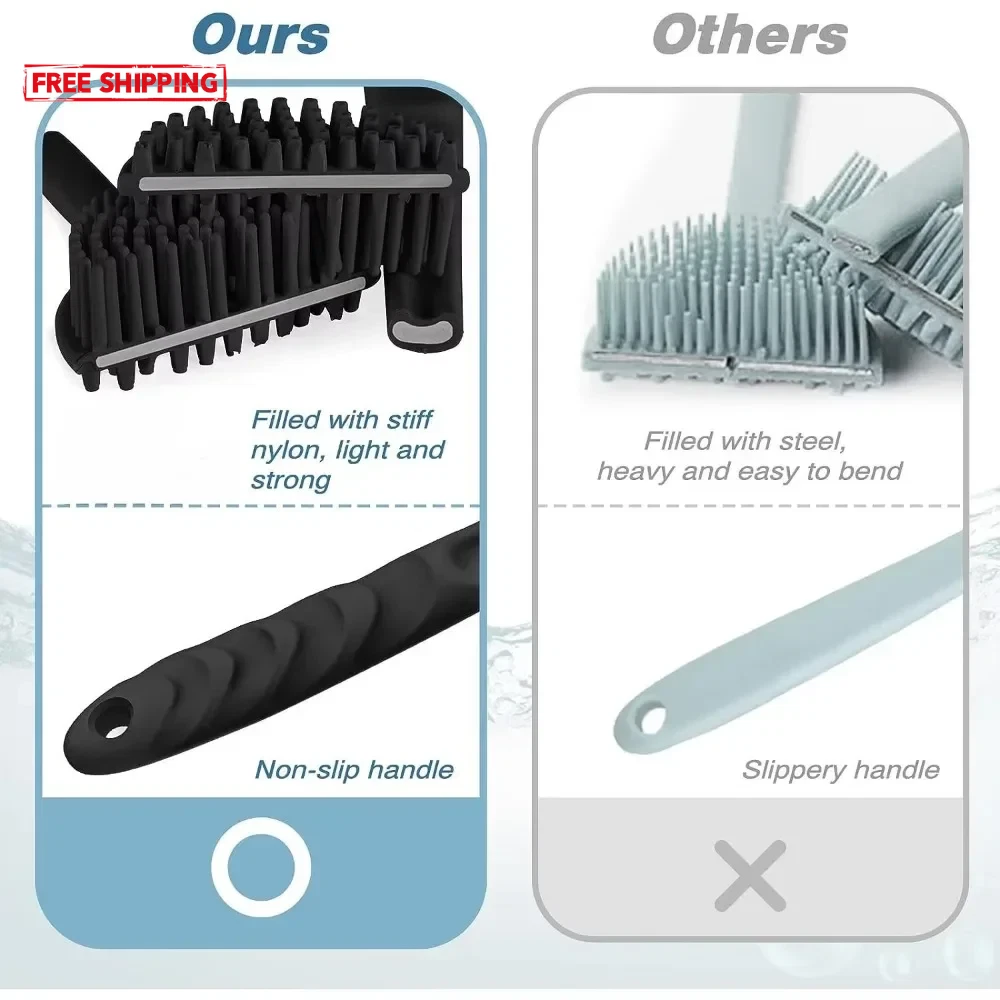 1Pc Bath Soft Back Scrubber Brush Bath Shower Sponge Scrubbing Brush with Handle