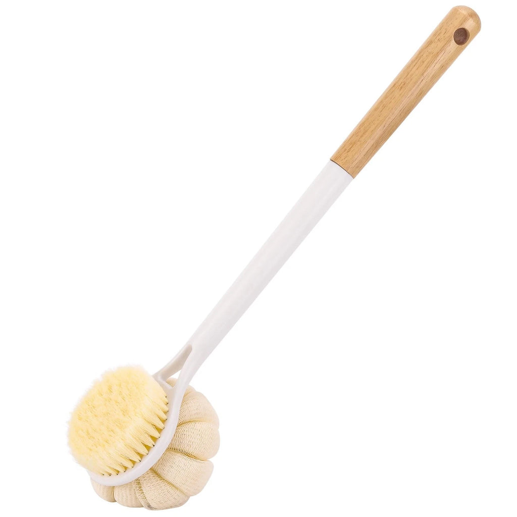 Bath Sponge Back Brush Long Handle For Shower 17 Inch Double Sided Exfoliating B