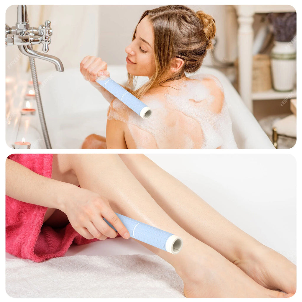 Telescopic Dual-Sided Back Scrubber w/ Long Handle Dual-Sided Bristles for Bath