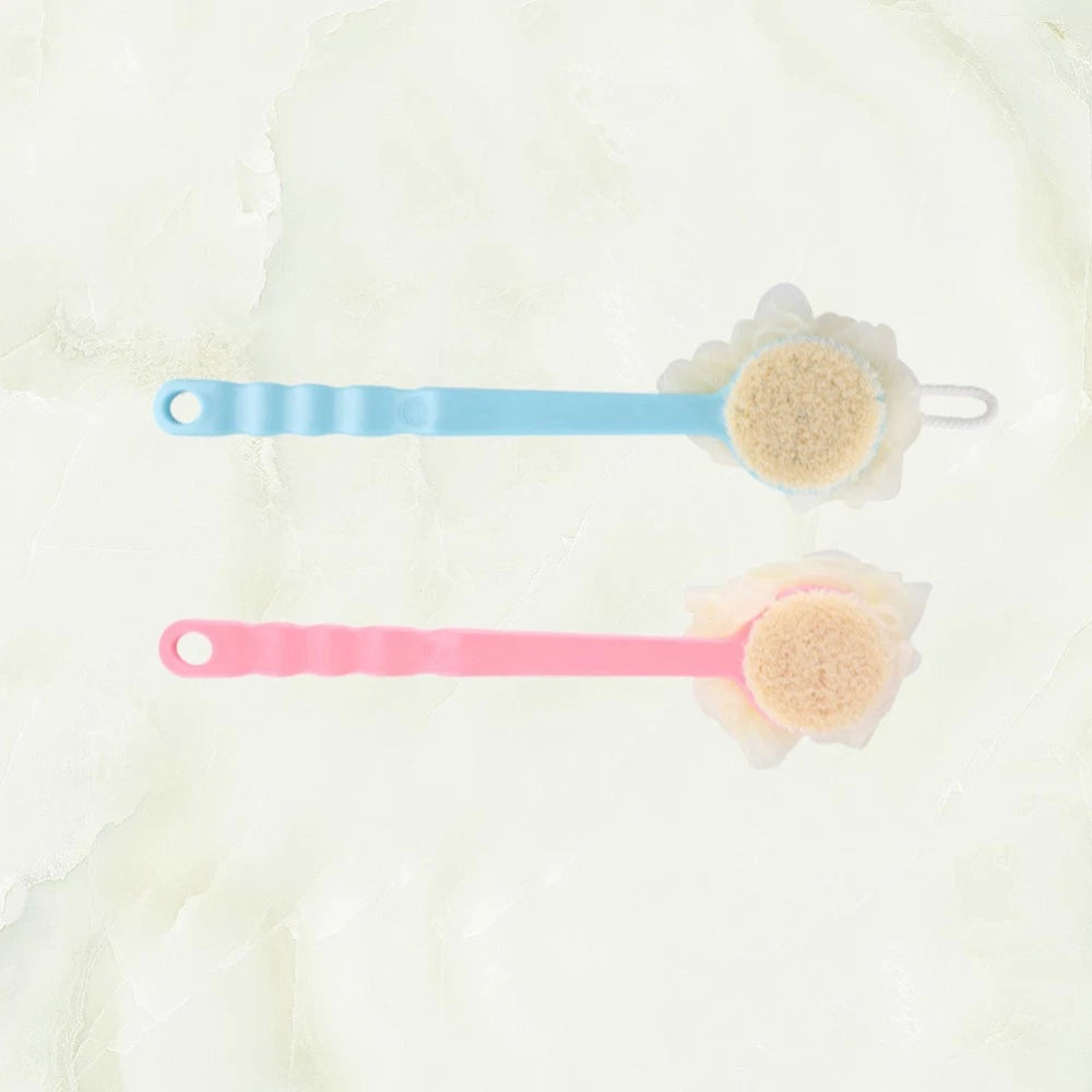 2 Pcs Back Rub Bath Brush Shower Exfoliator Scrubber Flower Bathing Accessories