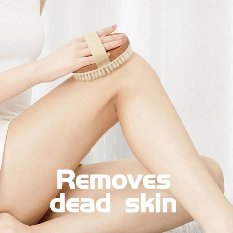 Bamboo Dry Body Brush Shower Brushing Removes Dry Skin