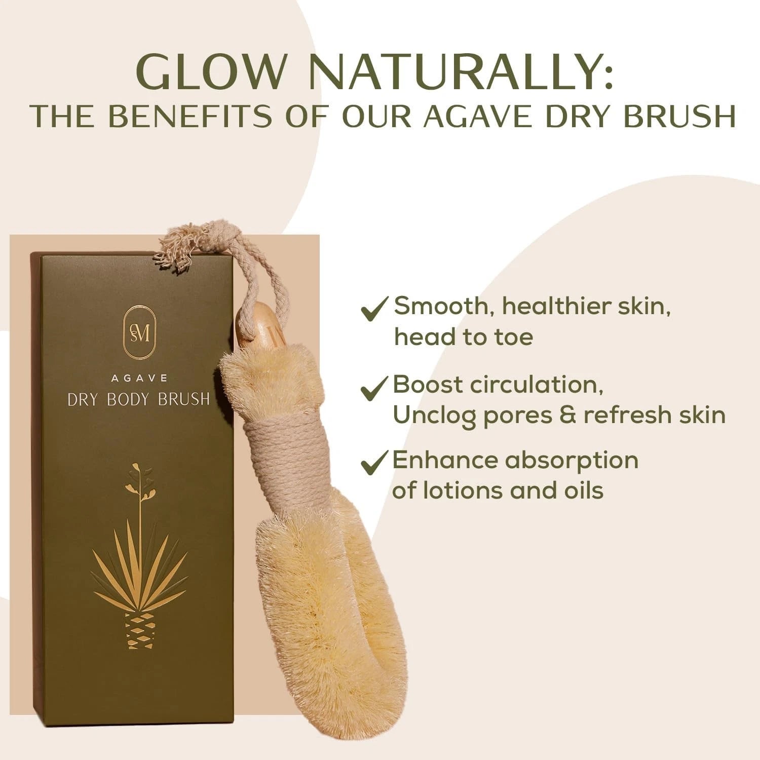 Agave Botanical Dry Body Brush: Natural bristles to aid lymphatic drainage