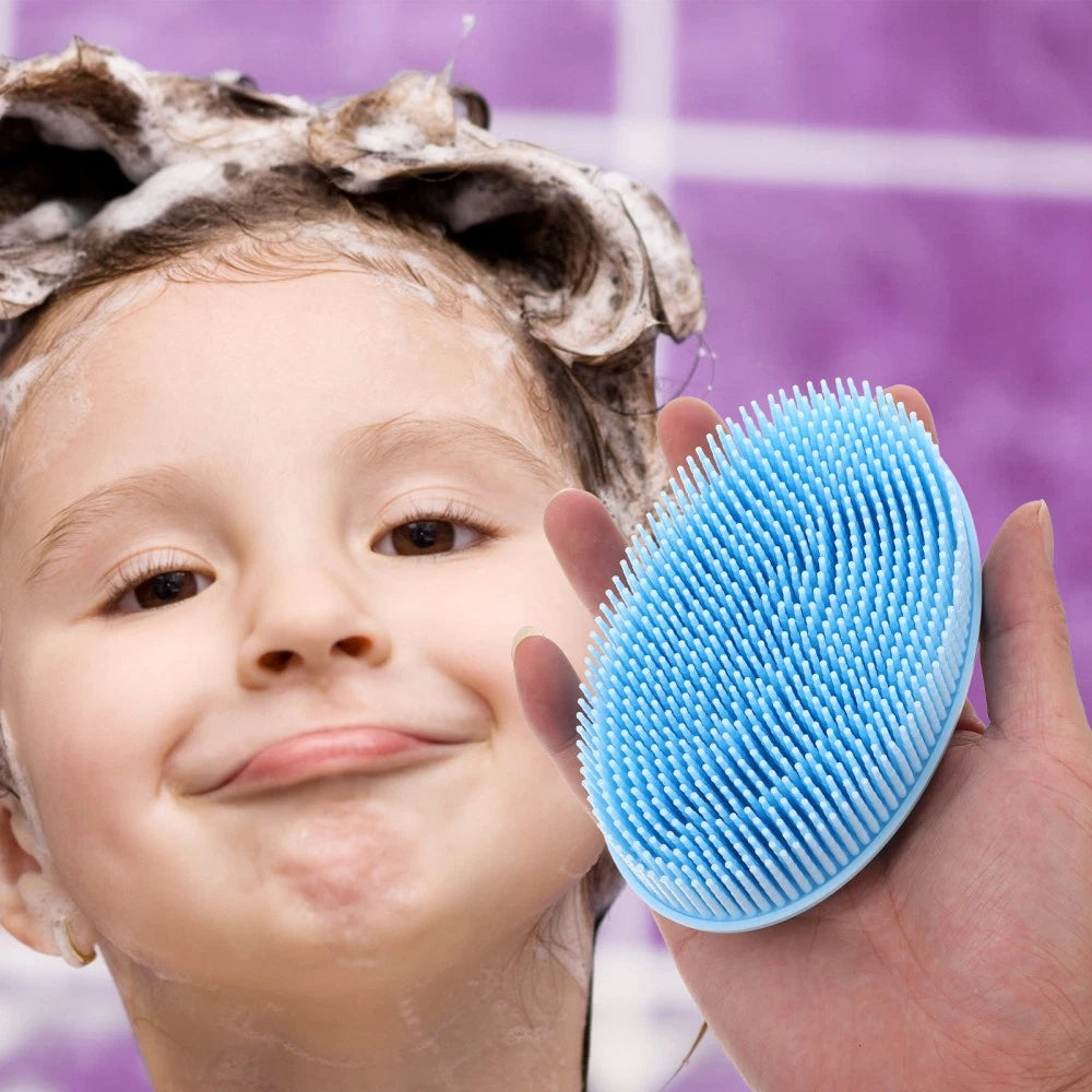 2 Pcs Bath Removable Silicone Body Scrubber with Handle
