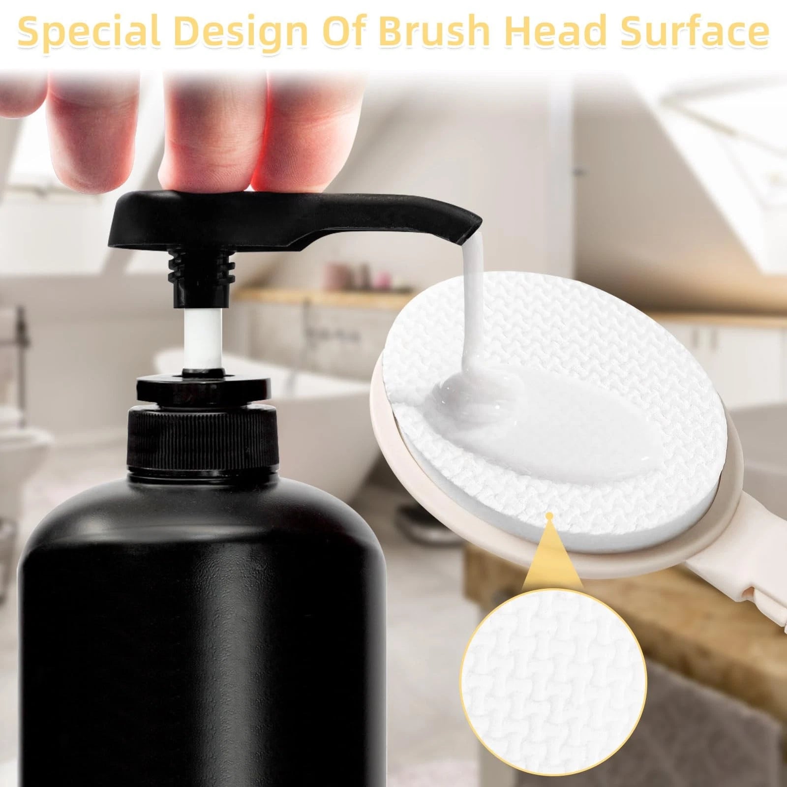 19" Long Handle Shower Sponge Brush Set, 3 in 1 Body Brush, Bath Sponge and L...