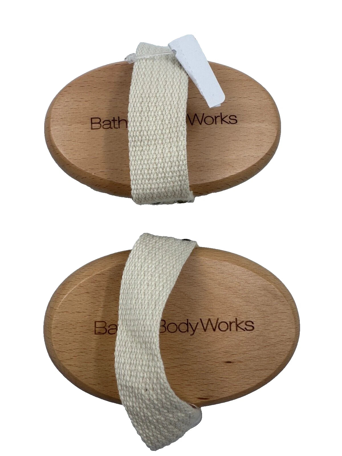 Bath & Body Works LOT of 2 Scrub Exfoliating Handle Brush Brushes Wooden NWT