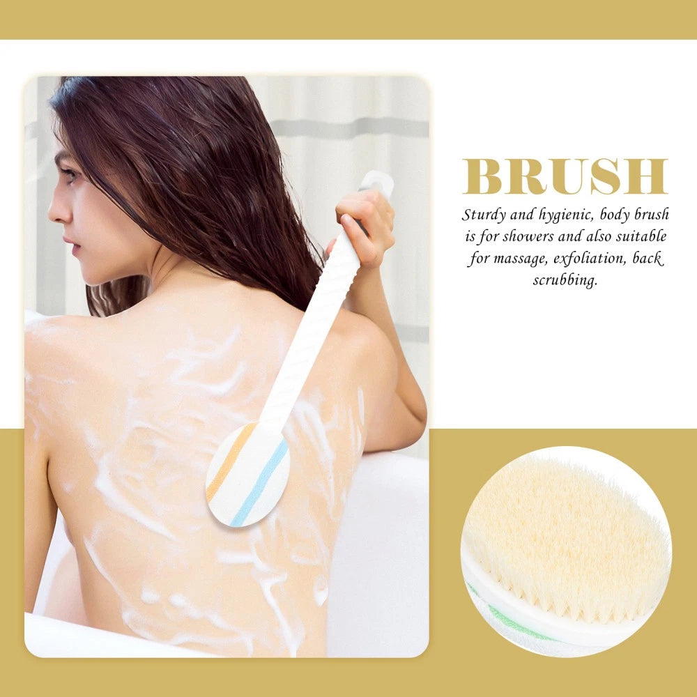 Double-head Shower Brush Man Scrubbing Bath Brushes Long Handle Bathing Use