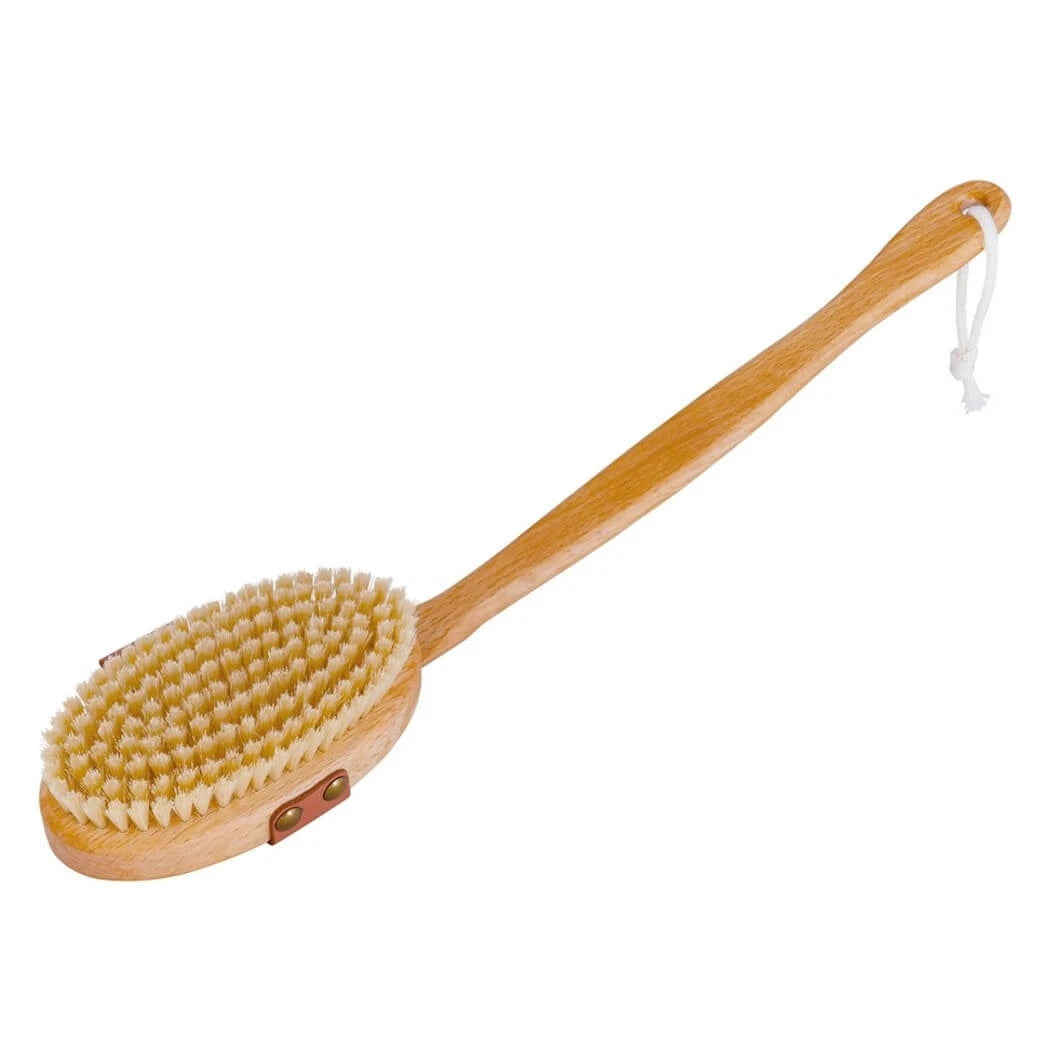 Croll & Denecke Long Handle Beech Wood Bath Brush with Removable Head