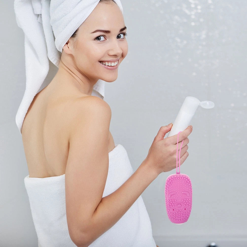 Automatically Soak Bath Scrub Silicone Bath Brush Without Soap Purple