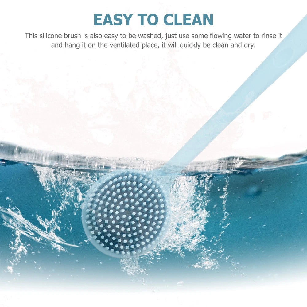 Household Silicone Back Scrubber Long Handle Bath Brush Silicone Body Scrubber