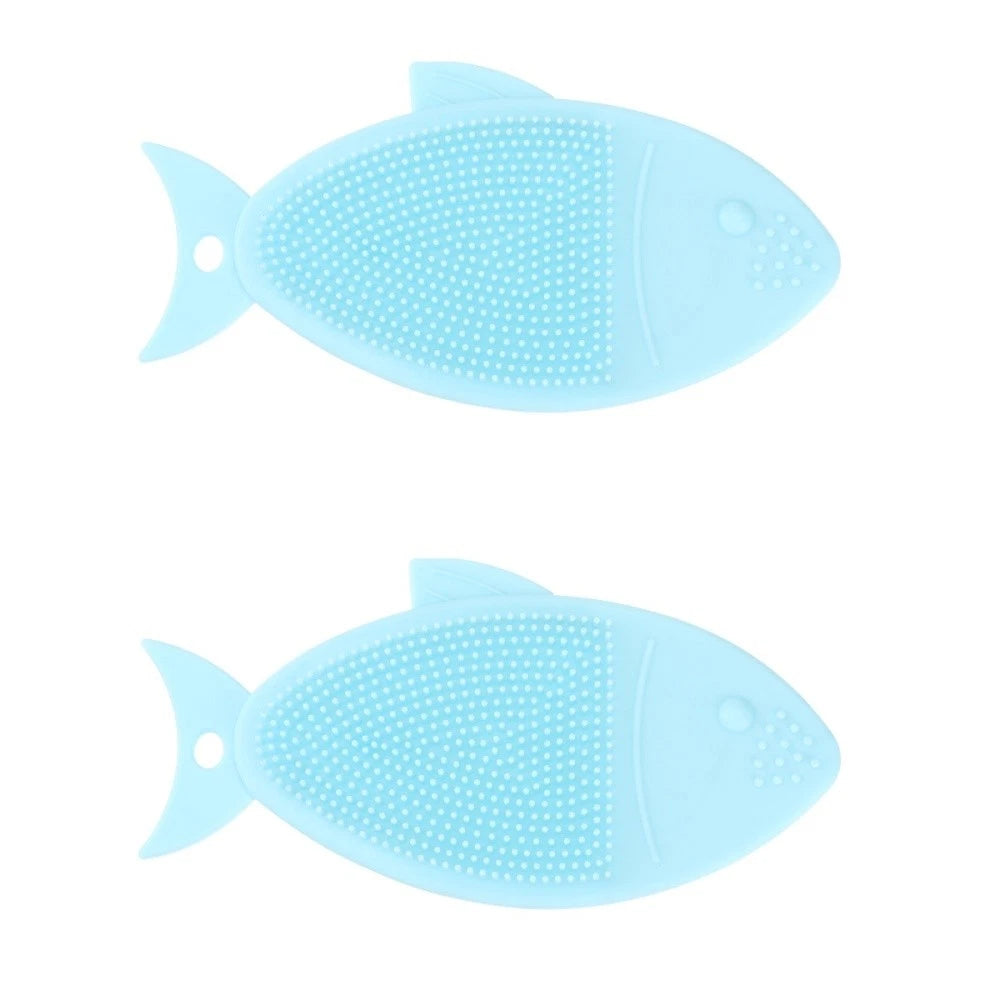 2 Pack Fish-shaped Bath Brush Child Shower Scrubber for Body Cleansing Baby